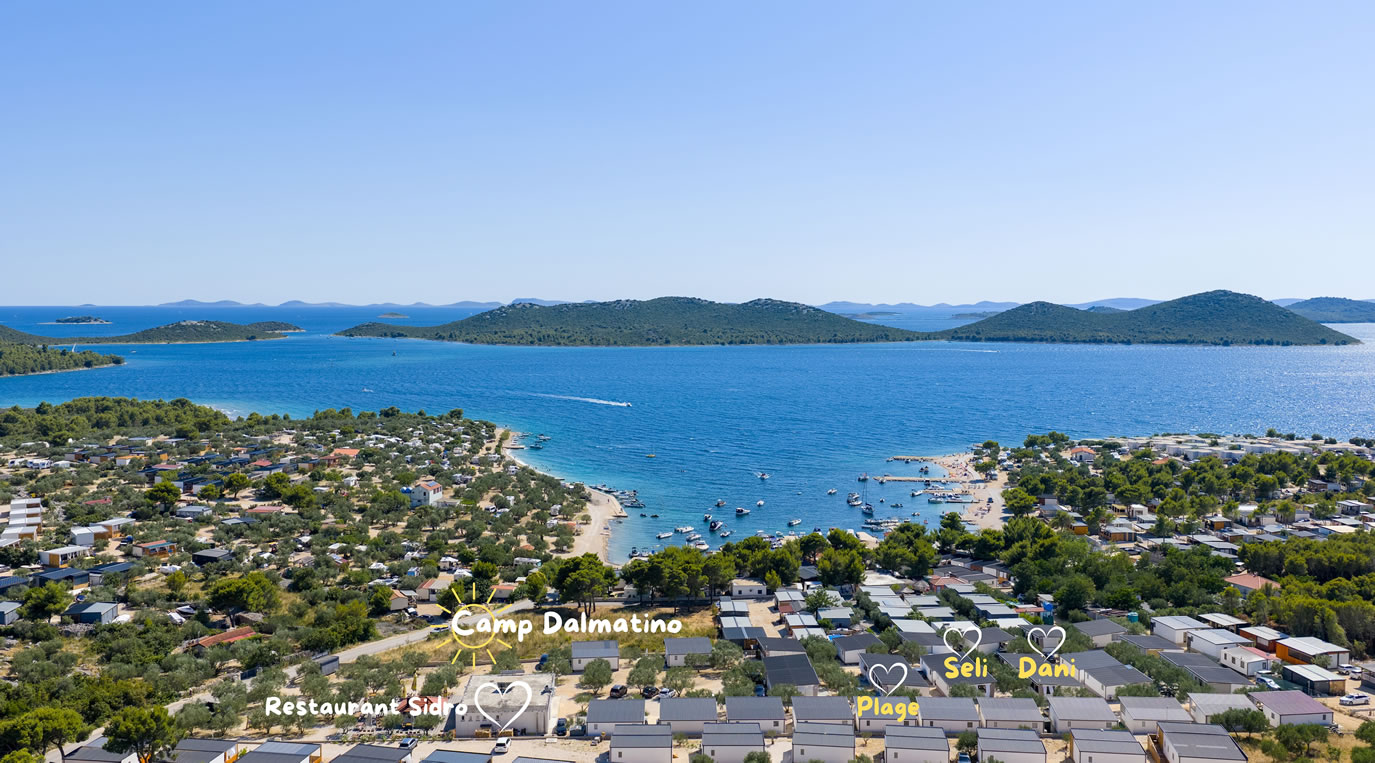Übersicht Campground Dalmatino in Drage, Kroatien
